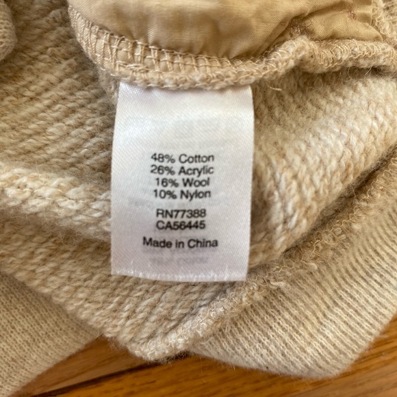 J. Crew cream color Mercantile Funnel neck Sweatshirt , Cowl Neck Sweater - Picture 11 of 16